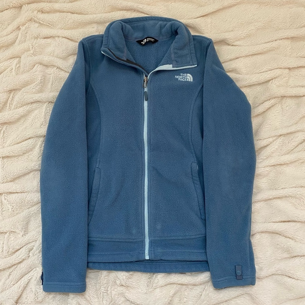 The North Face fleece sherpa full-zip jacket blue women’s Sz S